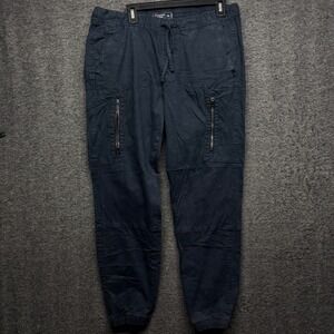Abercrombie & Fitch Mens Navy Blue‎ Zip Cargo Jogger Pants Stretch Size Medium